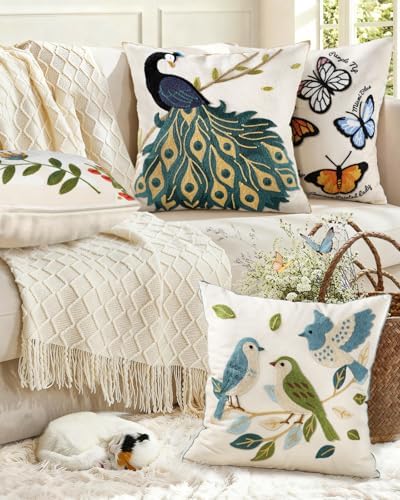 Animal Embroidered Throw Pillow Cover 18x18 Inch - Image 6