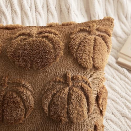 MIULEE Fall Pillow Covers Pumpkin Fall Decor 18x18 Brown - Image 2