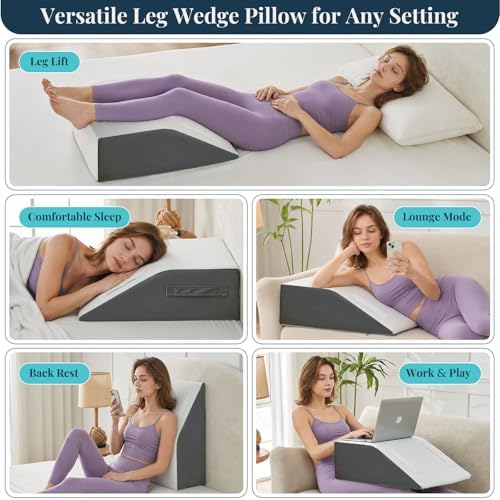 Yojoker Leg Elevation Pillow Blood Circulation, Memory Foam Wedge Pillow - Image 6