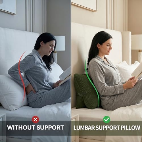 Pat. Pend. Corduroy Ergonomic Lumbar Support Pillow - Image 2