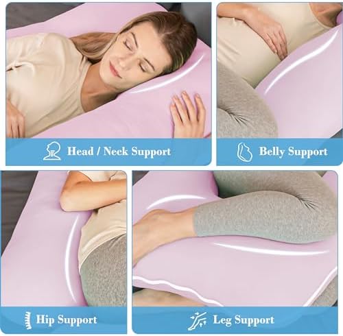 Cute Castle Cooling Cover Pregnancy Pillows, Soft U-Shape Maternity Pillow - Image 6