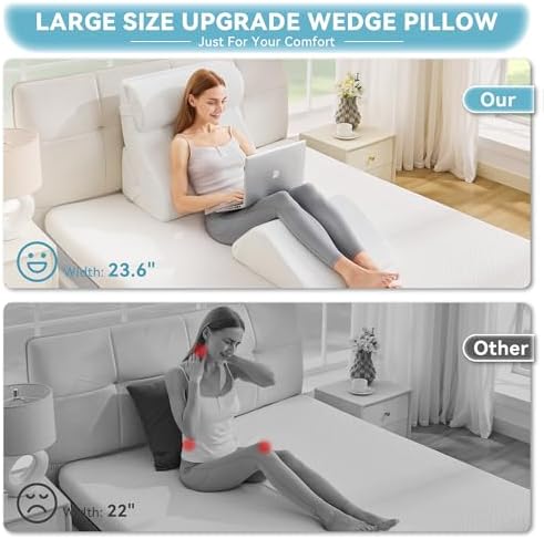 Kingfun 4PCS Orthopedic Bed Wedge Pillow Set - Image 3