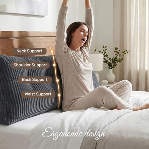 Deodar Headboard Pillow King, Wedge Pillows Headboard Triangle Reading - Image 3