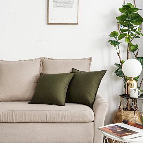Jeanerlor Pack of 2 24 x 24 Inch Cotton Linen Soft Soild Decorative Square - Image 6