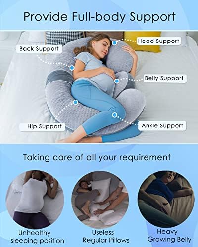 QUEEN ROSE E Shaped Pregnancy Pillows, Detachable Maternity Body Pillow - Image 5