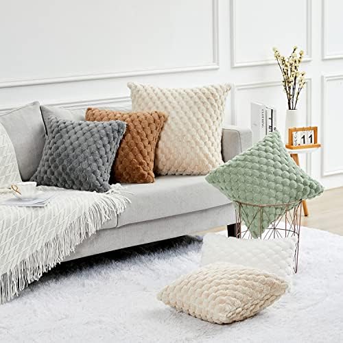 Yaertun Pack of 2 Super Soft Cozy Lumbar Decorative Throw Pillow Covers Fuzzy - Image 6
