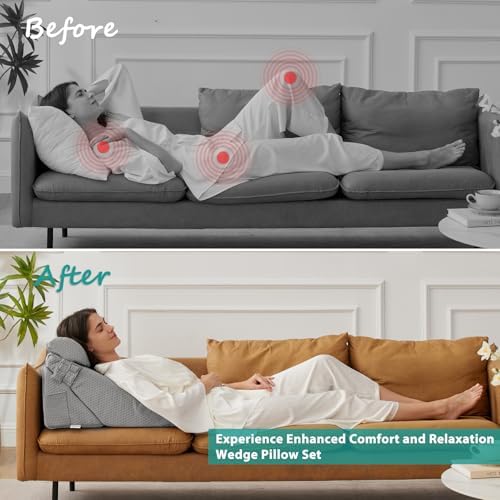 Bedluxe Wedge Pillow Set for After Surgery, Orthopedic Bed Wedge - Image 3