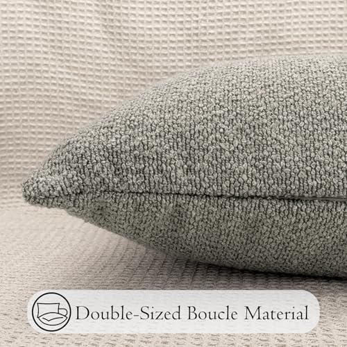 JoraLion 14x24 inch Boucle Lumbar Pillow Cover, Light Gray Woven Texture - Image 7