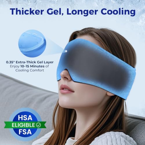 Cooling Gel Eye Mask for Puffy Eyes, Reusable Cold Compress, Soft Gel Fit - Image 4