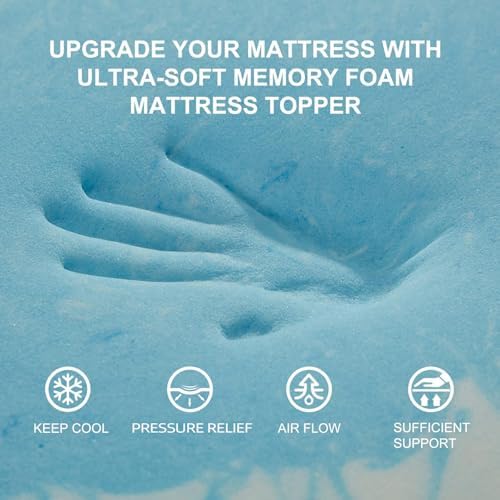 SINWEEK 3 Inch Mattress Topper 5-Zone Memory Foam Mattress Topper Pressure - Image 3