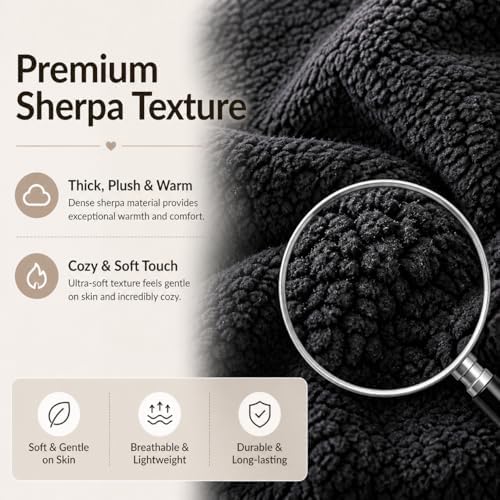 REAFORT Sherpa Pillowcases Set of 2, Zipper Closure - Image 6