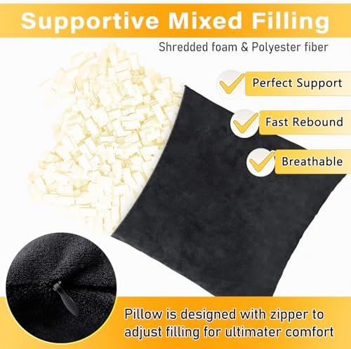1 MIDDLE ONE 2 Pack Small Pillow, 16 X 12 Inches, Memory Foam Mini Pillow - Image 3