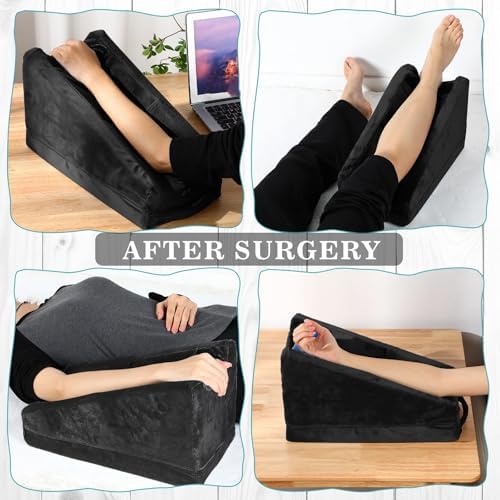 Buryeah Black Arm Elevation Pillow 2 Pocket, Plush Material - Image 4