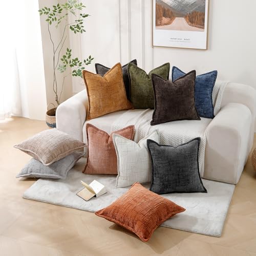 HPUK Chenille Throw Pillow Covers 18x18 Inch, Soft Woven Texture - Image 7