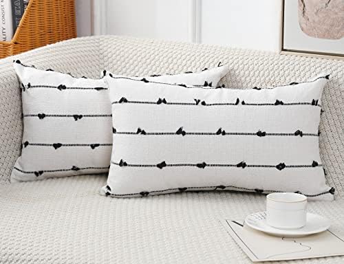 NUYECY Set of 2 Boho Lumbar Throw Pillow Covers 12x20 by NUYECY