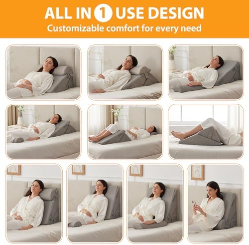 Ruqmuis Wedge Pillow Set for After Surgery, Incline Pillow Wedge for Headboard - Image 2