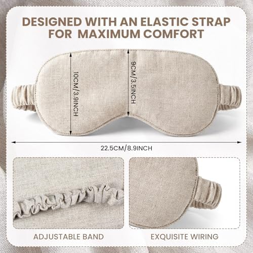 1 Set Pure Linen Sleep Mask Organic Cotton Eye Cover Gift - Image 2