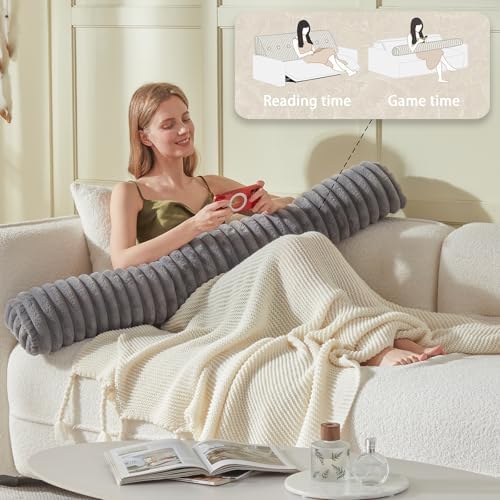 Headboard Pillow + A Long Neck Roll Pillow Body Pillow，Faux Fur Headboard Wedge - Image 5