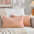 Fancy Homi 2 Packs Peach Lumbar Decorative Throw Pillow Covers 20x28 Inch by Fancy+Homi