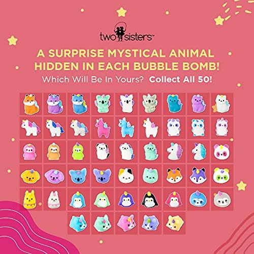 Mystical Bath Bombs for Girls and Boys with Surprise Toys Inside (6 Pack) - Large Bubble Bath Bombs for Kids - Fruity Scents, Fizzies, Made in USA, Mystic Animal - Ideal Holiday Gift by Two Sisters