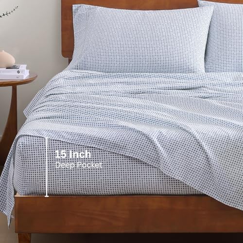 LANE LINEN King Sheet Set 100% Organic Cotton Soft 4pc Percale - Image 4