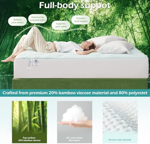 Hansleep Full Size Mattress Topper Memory Foam, Full Foam Mattress Pad - Image 3