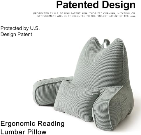 Patented Design Cat Ear Inspired Corduroy Reading Pillow - Image 2