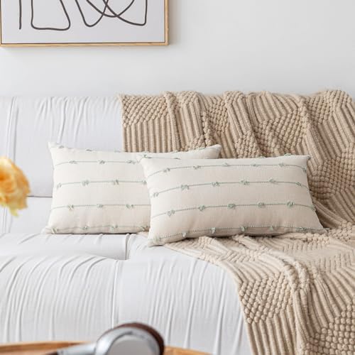 YEENAASY Boho Throw Pillow Covers 12x20 Set of 2 Farmhouse Pillow Cases - Image 6