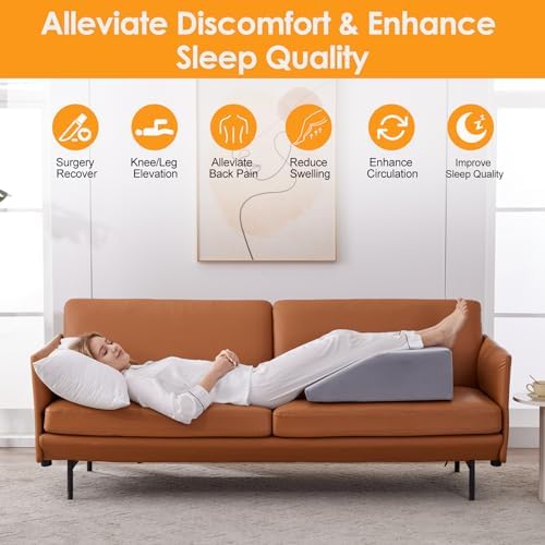 Ruqmuis Leg Elevation Pillow for After Surgery, 8inch Foam Leg Elevating Pillow - Image 5