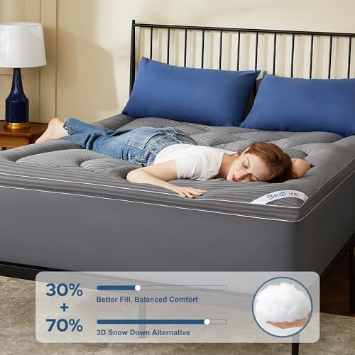 BEDLORE California King Mattress Topper, Thick Pillow Top Soft Mattress Pad - Image 2