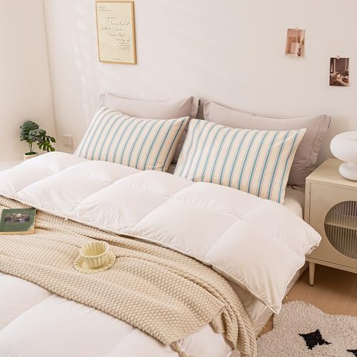 ECOCOTT Striped Pillowcases King Size Set of 2, 100% Washed Cotton Pillow Cases - Image 5