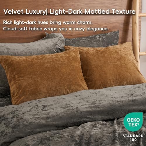 PHF Truly Velvet Pillowcases Standard 20"x26", Rusty Burnt Orange, No Insert - Image 2