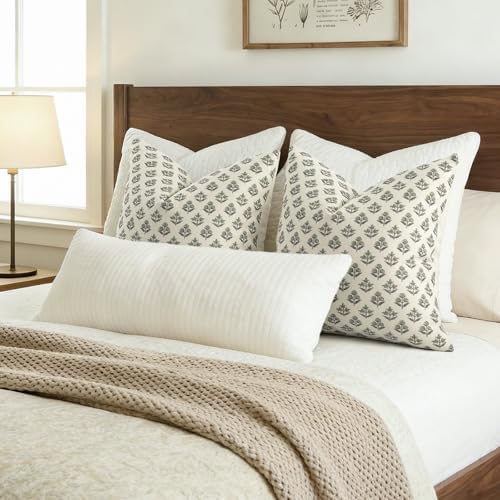 YCOLL Farmhouse Floral Pillow Covers 18x18 Set of 2, Rustic Country Decorative - Image 5