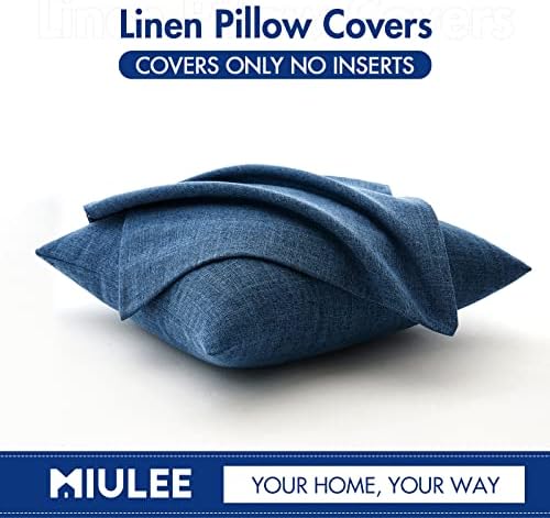 MIULEE 24x24 Inch Euro Linen Burlap Pillow Covers, Livingroom - Image 6