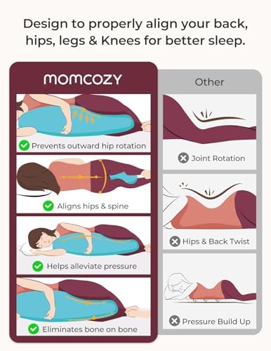 Momcozy J Shaped Pregnancy Pillow, Maternity Body Pillow - Image 4
