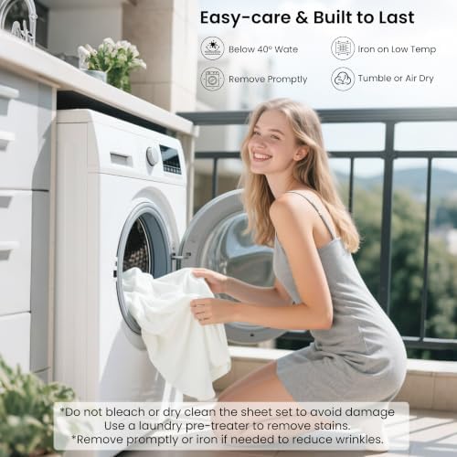 Love's cabin 3 Piece Twin Sheet Set, 100% Rayon Derived from Bamboo, Cooling & - Image 5