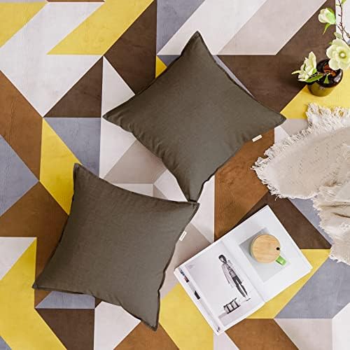 Jeanerlor Pack of 2 24 x 24 Inch Cotton Linen Soft Soild Decorative Square - Image 2