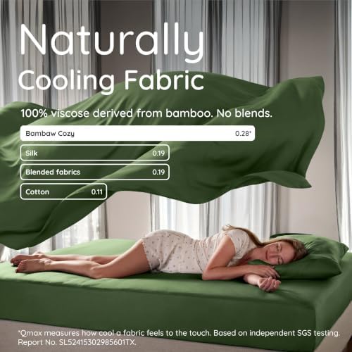 Bambaw 100% Viscose Derived from Bamboo Fitted Sheet Twin Size, 15’’ Deep - Image 4