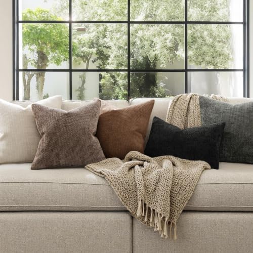 MIULEE Dercorative Lumbar Throw Pillow Covers 12x20 Inch Brown 2 Pack - Image 4