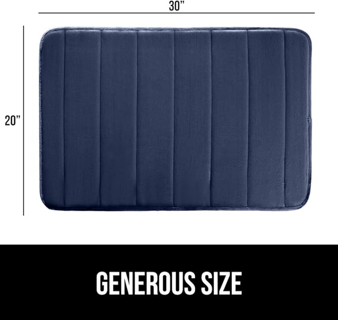 GORILLA GRIP Memory Foam Bath Mat, Soft Absorbent US Designed Bathroom Rug, Gripping Dots Machine Washable Bathmat, Cushioned Floor Mats, Shower Sink Rugs Room Décor Accessories, 30x20 Navy Blue