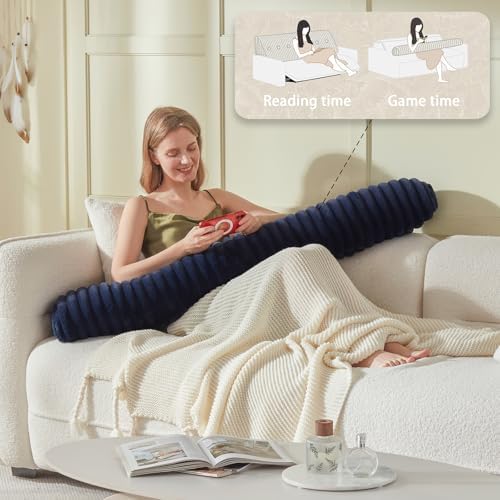 Headboard Pillow + A Long Neck Roll Pillow Body Pillow，Faux Fur Headboard Wedge - Image 5