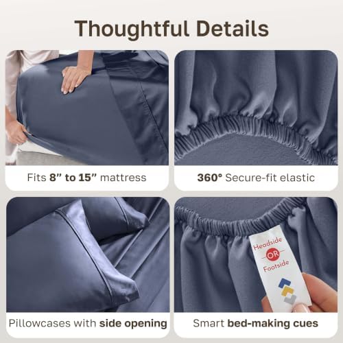 California Design Den 2-Pack Soft 100% Cotton Sateen Twin Sheets Set - Image 5
