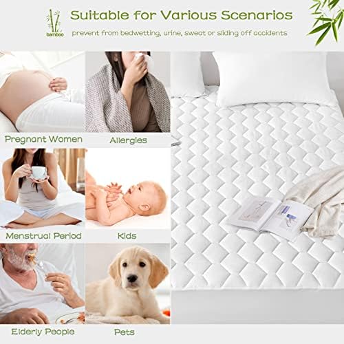 GRT California King Mattress Protector Waterproof, Rayon from Bamboo - Image 5