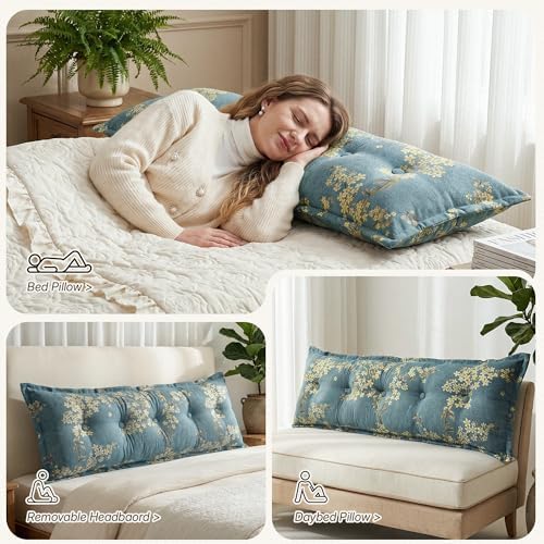 WOWMAX Headboard Pillow Queen Bolster Reading Pillow - Image 3