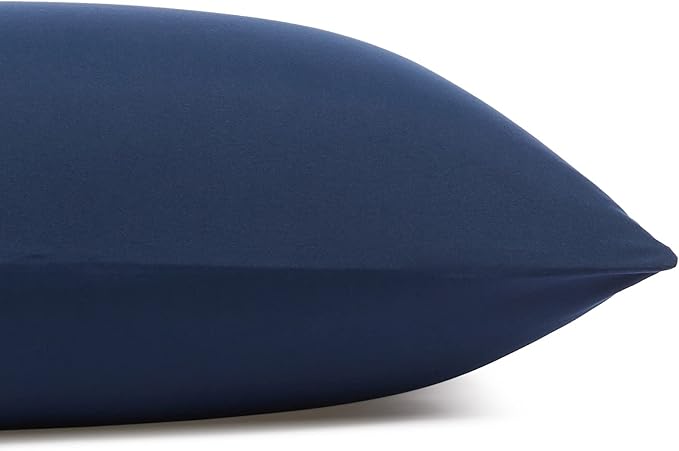 Amazon Basics Lightweight Super Soft Luxury Wrinkle Free Breathable Microfiber 3 Piece Fitted Sheet Set with 14-Inch Deep Pockets, Twin XL, Navy Blue, Solid (Pack of 4)