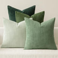 MIULEE Soft Corduroy Decorative Throw Pillow Covers Forest Green 18x18 by MIULEE