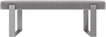 VANT Upholstered Bed Bench - Velvet Platinum Grey - Brushed Nickel - Contemporary Modern, Bedroom Bench Seat, Hallway, or Entryway