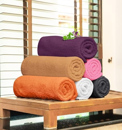 Towel and Linen Mart 100% Cotton 12 Pack Bath Towel Set, Quick Dry, Super Absorbent, Light Weight, Soft, (27 x 54 Pack of 6) (27 x 54 12 Pack, Plum, Pink, Beige, Grey, White, Peach) - Image 2