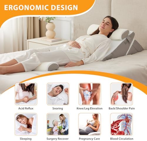 Ruqmuis Wedge Pillow Set for After Surgery, Incline Pillow Wedge for Headboard - Image 6