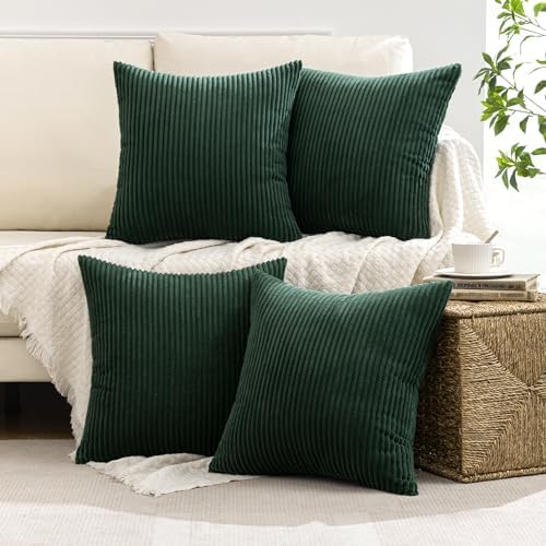 MIULEE Soft Corduroy Decorative Throw Pillow Covers Army Green 20x20 - Image 5